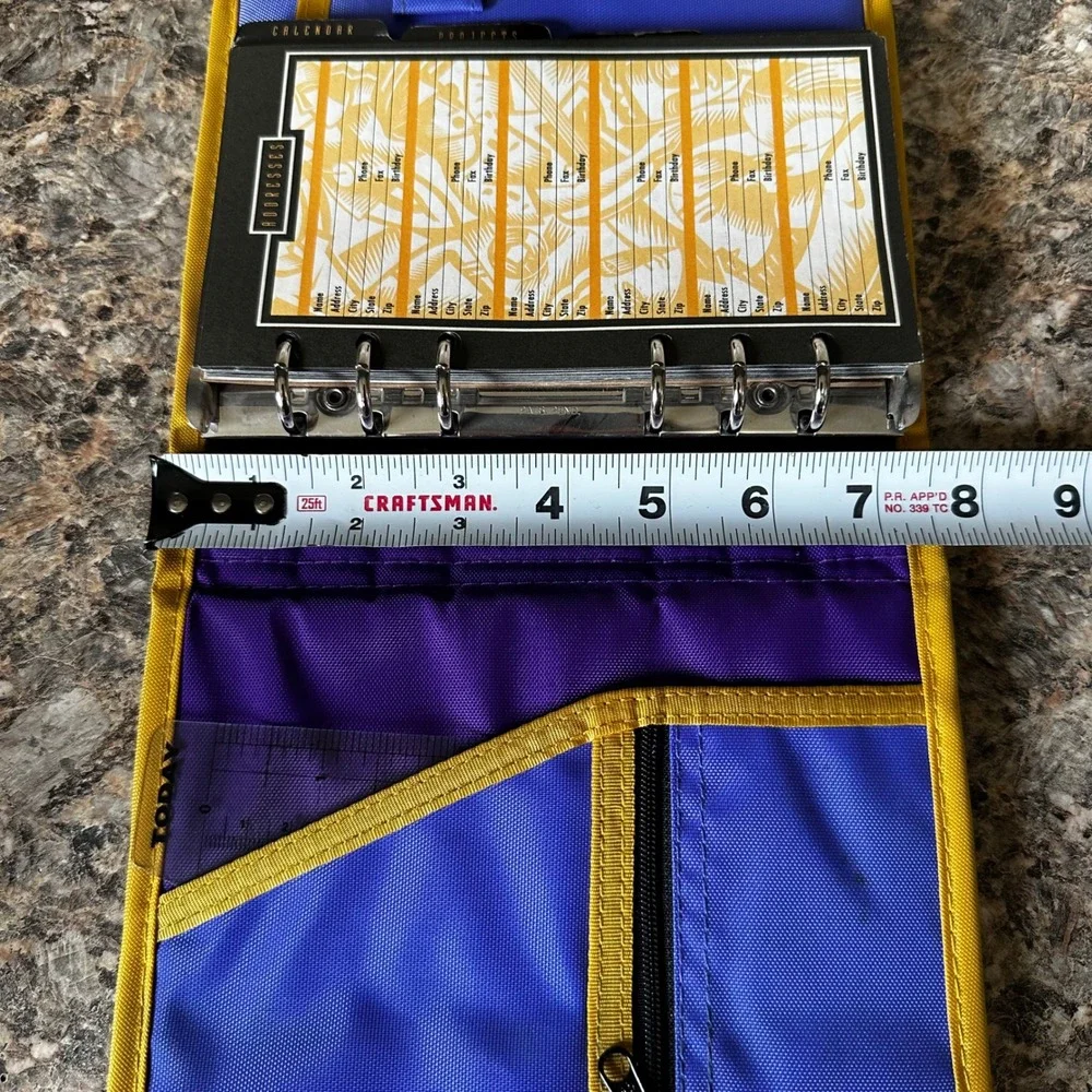 Nike Mead Planner Organizer 1995 Vintage Purple Blue Yellow Good Swoosh 50074